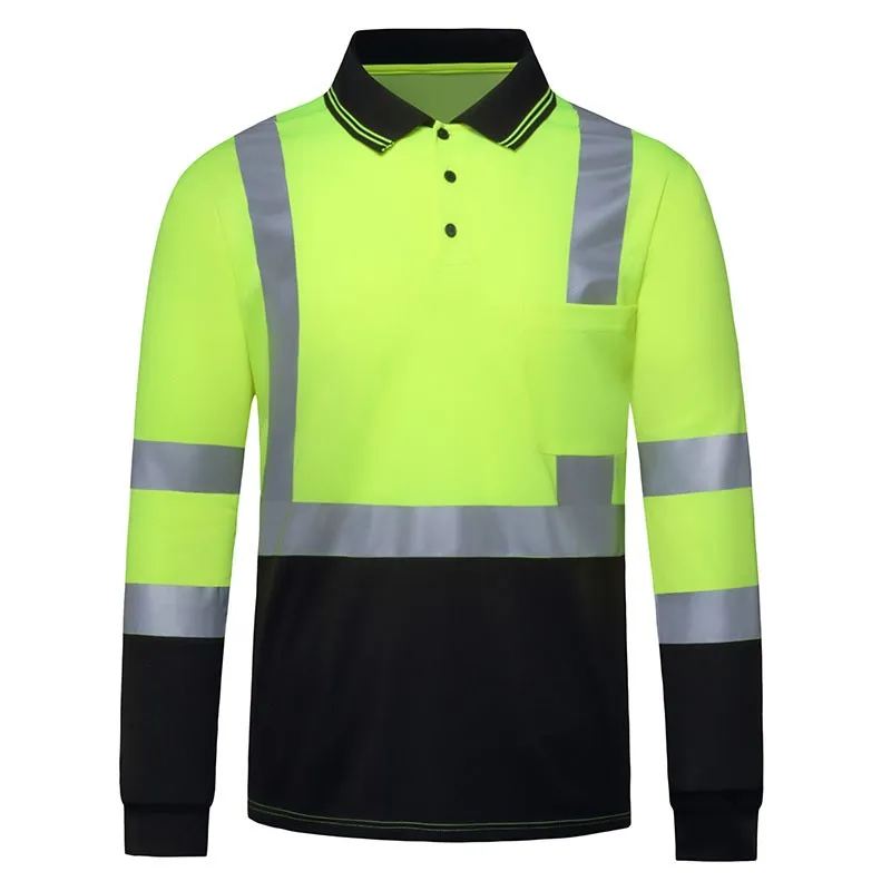 SFTU03PB Reflective Safety Long Sleeve T-Shirt Hi-vis Stripes
