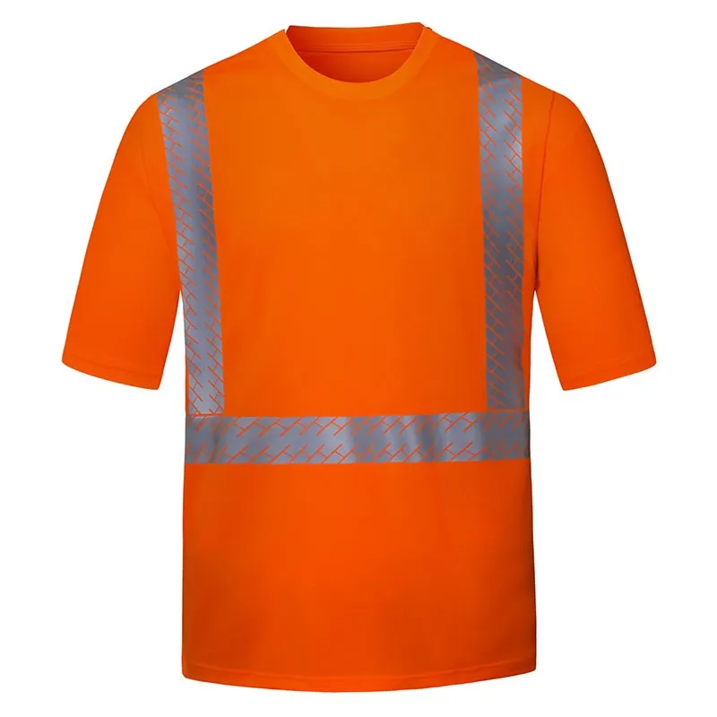 SFTU07 High Visibility T-Shirt Hi Vis Class 3 Reflective Neon Orange Safety Shirt