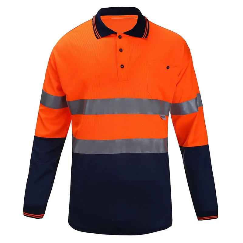 SFTA03 Men's Class 2 Hi-Vis Shirt Safety Long Sleeves T-Shirt