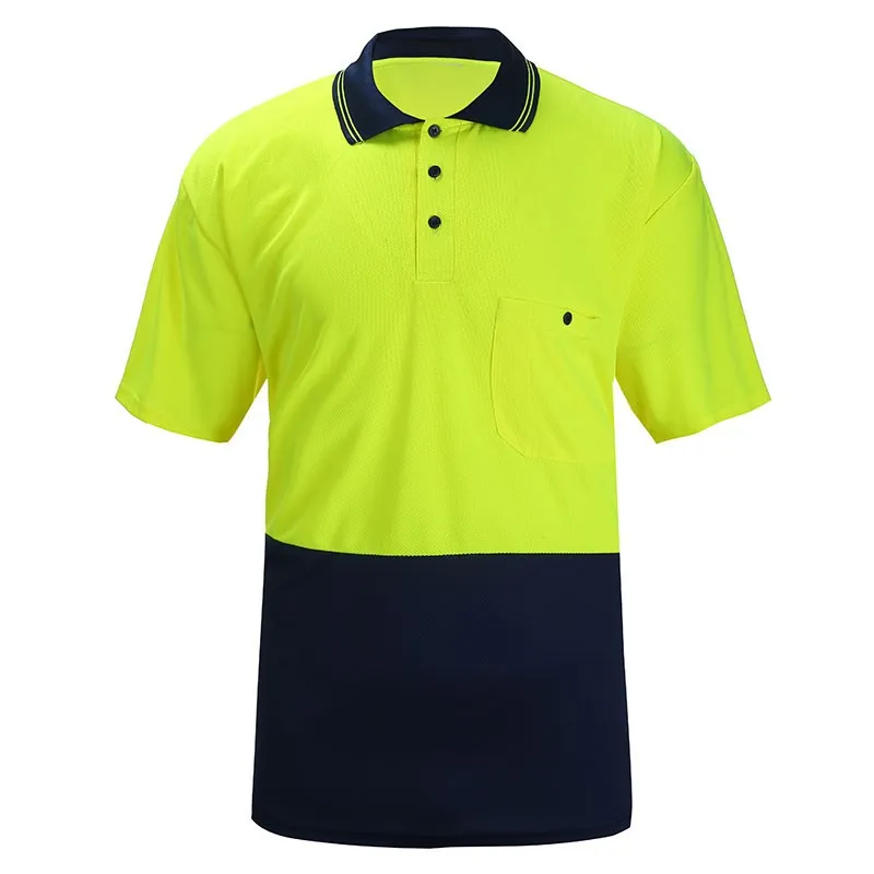SFTA02 High Visibility Fluorescent Safety Short Sleeve Polo Shirt