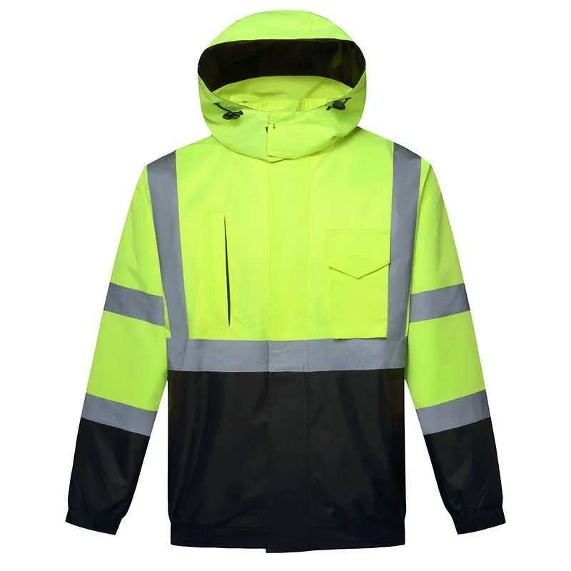 SFJ28 Road Work High Visibility Coat Clothes Workwear Safety Reflective Work