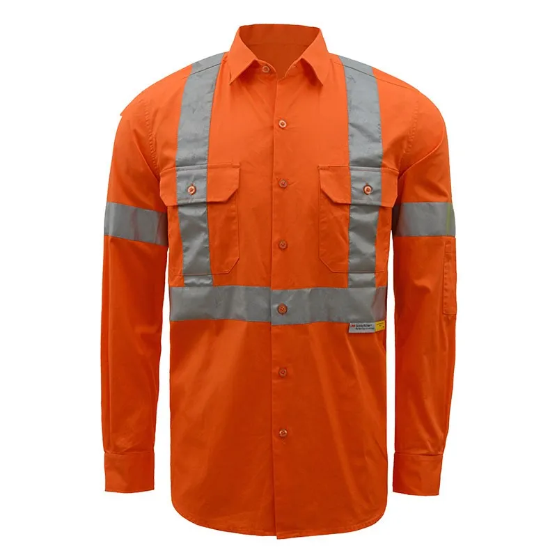 SFSS02 High-Visibility Orange Reflective Multi-Functional Safety Shirt