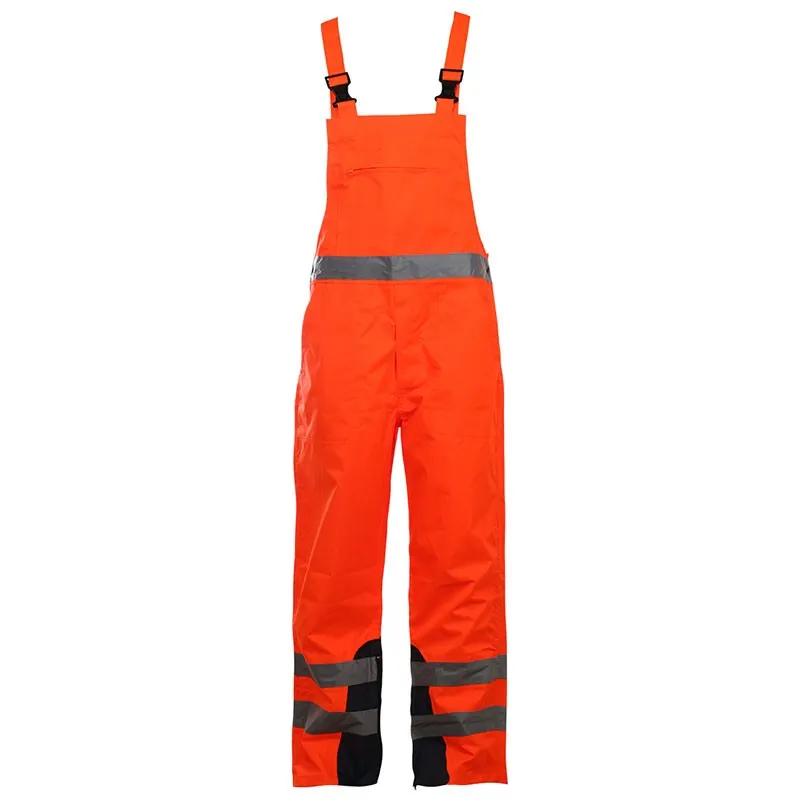 SFOS03 Highly durable orange high visibility safety bib with multi-function pockets