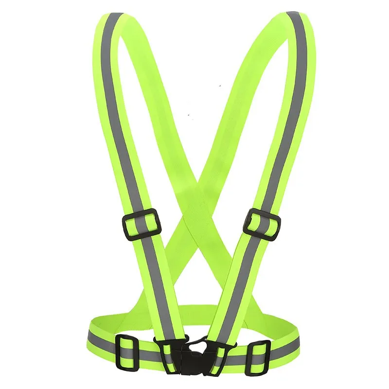 SFCA06 High visibility fluorescent green reflective suspenders reflective vest