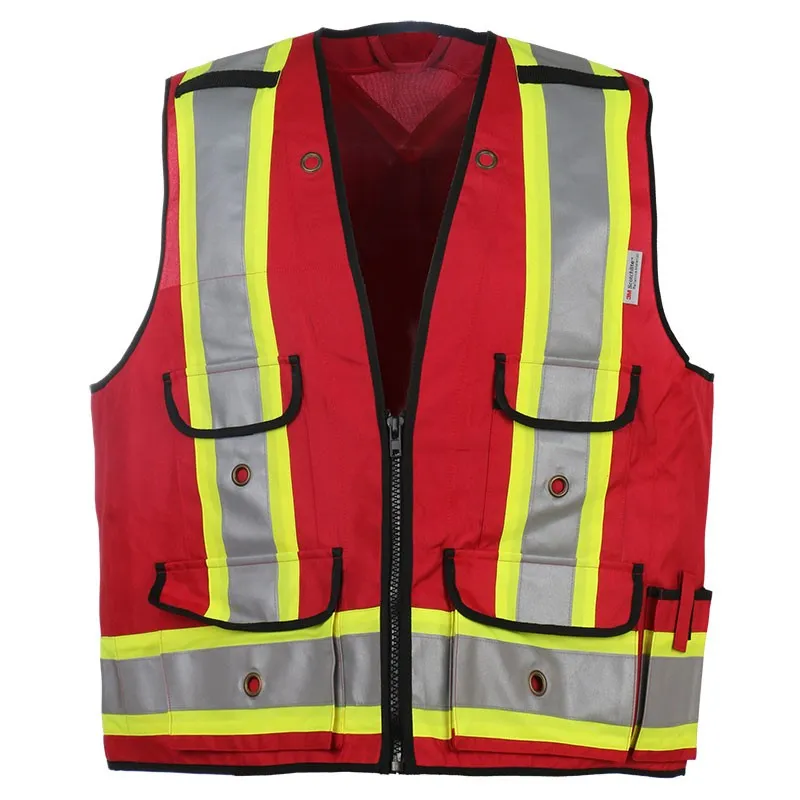 SFCA03 Hi-Vis Vest Configuration Zipper Front Closure Reflective Safety Vest