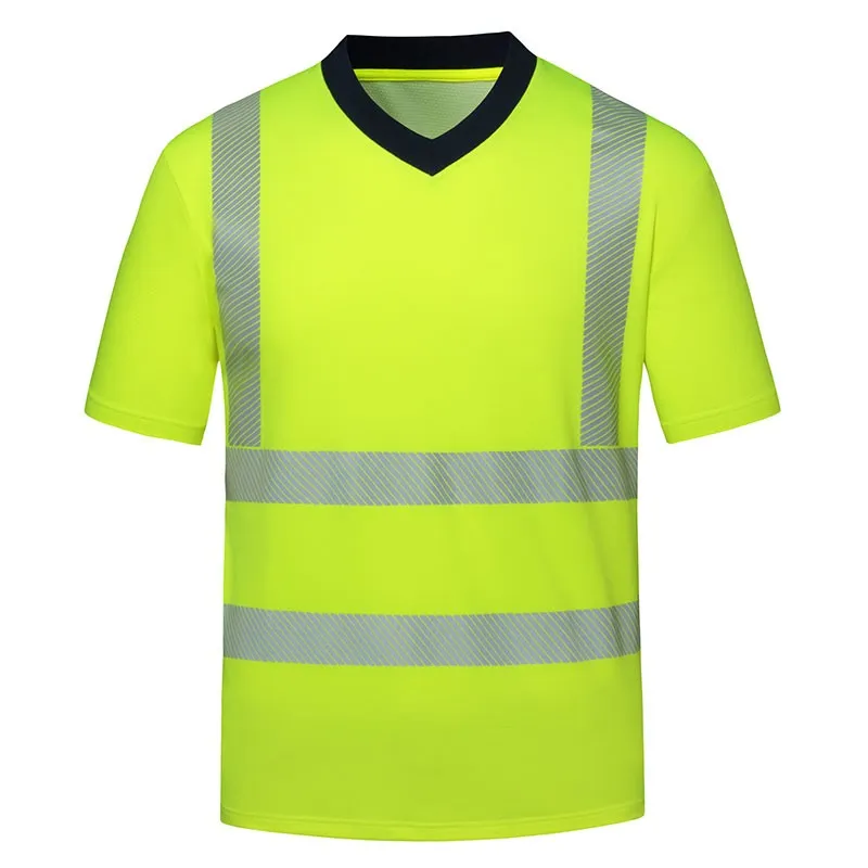 SFTE25 High Visibility Fluorescent Yellow Short Sleeve Reflective T-Shirt